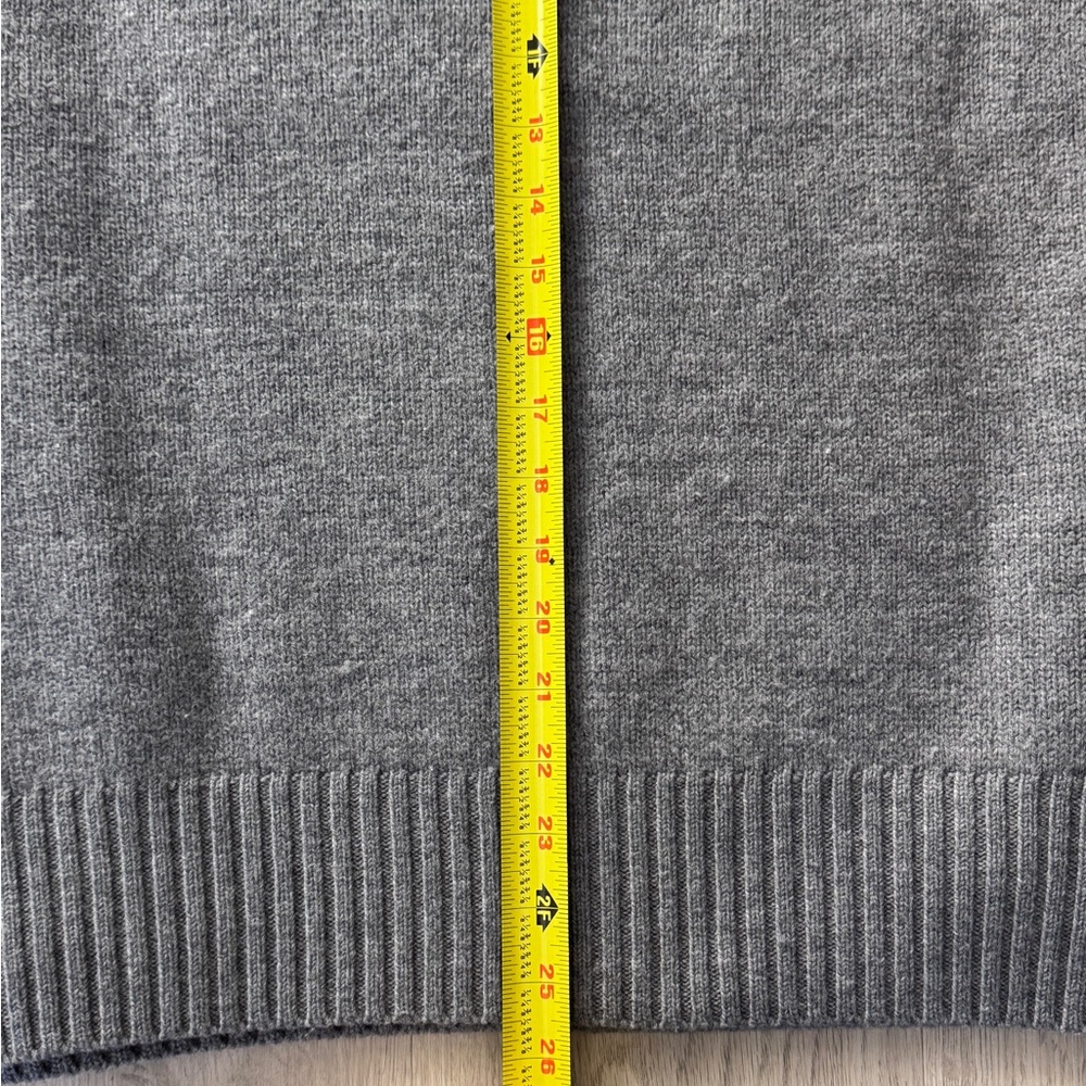 AMI Paris De Coeur Red Heart Intarsia Wool Sweater Grey Oversized Medium Unisex - Picture 15 of 15
